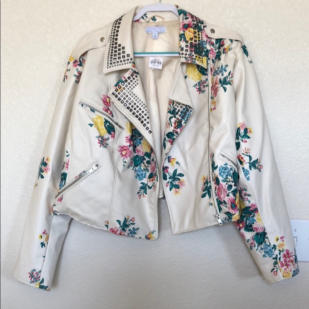 Floral cropped bomber jacket